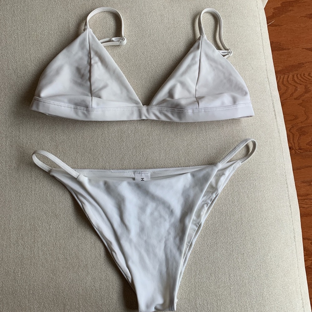 white blackbough bikini set